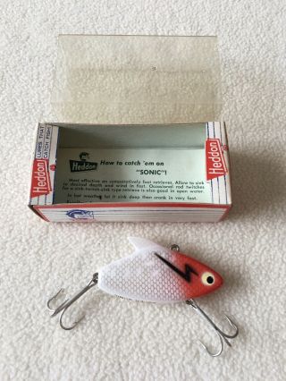 Heddon Sonic Silver And Red Fishing Lure W Box