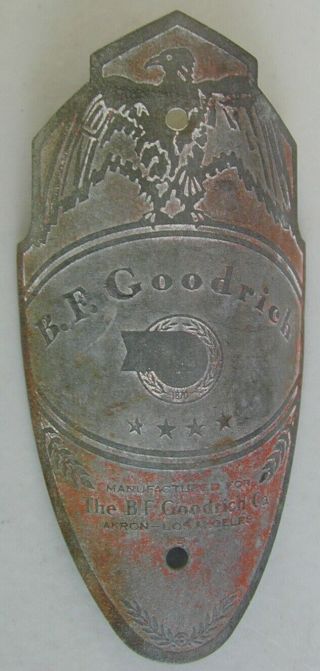 Old Antique Bicycle Badge " B.  F.  Goodrich " 1920 