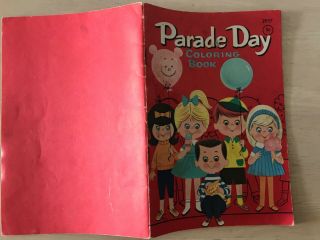 Vintage Parade Day Coloring Book 1965,  Size Aprox.  7 1/2 X 5 Inches
