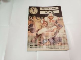 1959 Iowa Hawkeyes Vs.  Notre Dame Football Program.  November 21,  1959