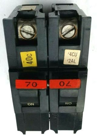 Fpe Federal Pacific Na270 Stab - Lok 70 Amp 2 Pole 70a 2p Circuit Breaker Thick
