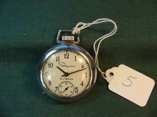 Vintage Ingraham Biltmore Dollar Pocket Watch Repair Estate Find W5