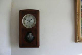 French Wall Clock Vedette Strikes The Hours Good Order