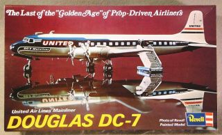 Revell App 1/122 Douglas Dc - 7 United Air Mainliner Vintage Plastic Model Kit