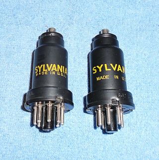 2 Sylvania 6J7 Vacuum Tubes 1960 ' s Vintage Pentodes for Radios Audio Amplifiers 3