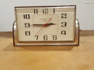 Art Deco Mcm Mid Century Modern Clock Vintage Ge General Electric Telechron 2h47