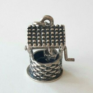 Vintage Beau Beaucraft Sterling Silver Wishing Well Charm With Moving Parts
