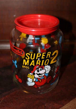 Vintage 1989 Mario Bros 2 Clear Candy Jar Plastic Lid No Glass Bubble Lid