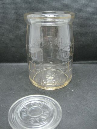 Vintage Hazel Atlas Glass Creamed Cottage Cheese Container Mason Jar