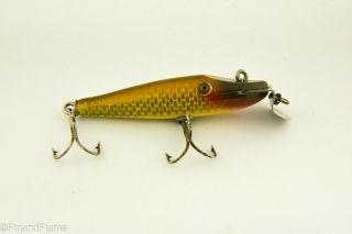 Vintage Creek Chub Baby Pikie Minnow Antique Fishing Lure Golden Shiner Jj10