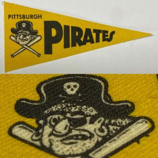 1960s Pittsburgh Pirates 1.  5x3.  5 Inch Decal Baseball Post Cereal Mini Pennant