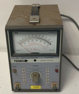 Tenma 72 - 450 Ac Millivoltmeter 1 Channel Test Equipment