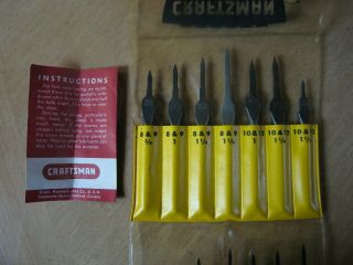 Vintage Craftsman No.  9 - 4204 Wood Screw Pilot Bits Set of 13 In Pouch USA Made 3