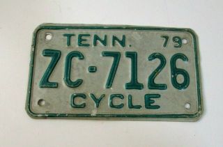 1979 Tennessee Motorcycle License Plate Tn Cycle Zc - 7126