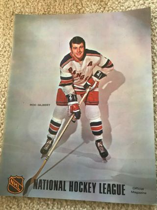 1969 - 70 Nhl Pittsburgh Penguins Program 3/7/70 St Louis Blues Rod Gilbert Cover