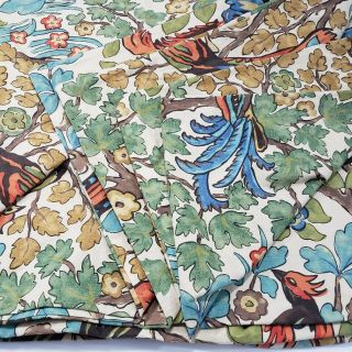 Pottery Barn " Mayle " Queen/full Duvet Cover Exotic Bird Tapestry,  Bedskirt
