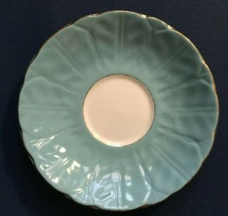 Vintage Aynsley Pembroke England Bone China Saucer Only Aqua Blue For Tea Cup