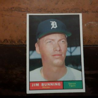 Vintage Baseball Card 1961 Topps Jim Bunning 490 (hof) Nr.  Mt