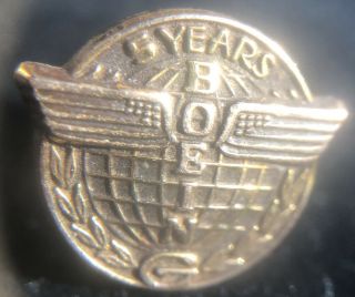 Vintage Boeing Company 5 Year Employee Service Award 1/10 10k Gold Tie Tack Pin