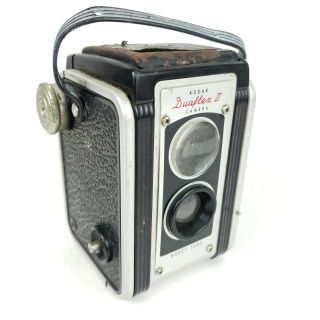 Vintage 1950s Kodak Duaflex Ii 2 Box Film Camera With Kodet Lens Made In Usa