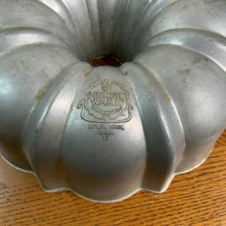 Vintage Nordic Ware Bundt Fluted Tube Cake Pan Cast Aluminum,  12 Cup,  USA Made 2