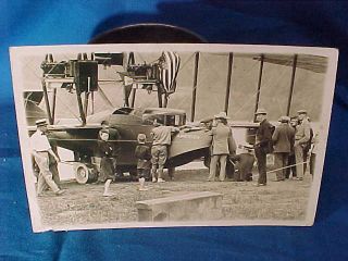 Early 20thc Glenn Curtiss W America Bi - Plane Hammondsport Real Photo Postcard