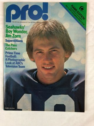 Los Angeles Rams V Cincinnati Bengals Dec 11 1978 Nfl Program Pro Jim Zorn Cover