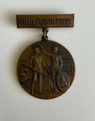 Brotherhood Of Locomotive Firemen And Engineers " Our Country " World War Pin