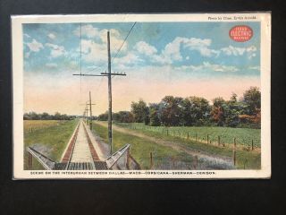 Vintage Postcard - Texas Electrical Railway Scene On The Interurban - Unposted