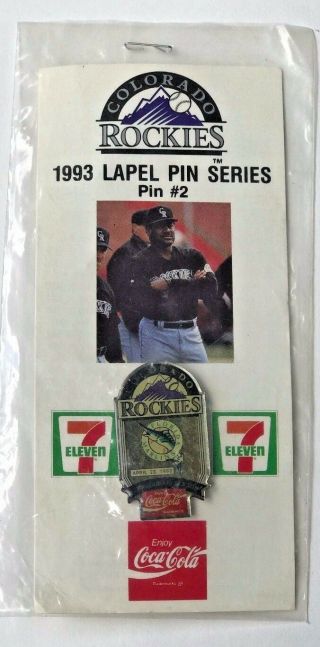 Colorado Rockies 1993 Lapel Pin Series Pin 2 7 Eleven Coca Cola Sports Memory