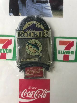 Colorado Rockies 1993 Lapel Pin Series Pin 2 7 Eleven Coca Cola Sports Memory 3