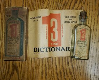 Vintage 3 In One Oil Glass Bottle W/ Box And Booklet Ny Usa Oiler