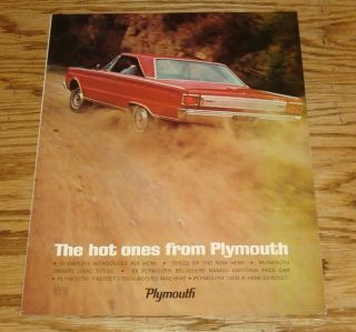 1966 Plymouth Hot Ones Sales Brochure 66 426 Hemi Belvedere Barracuda