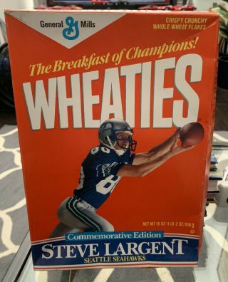Commemorative Edition Steve Largent Seattle Seahawks Football Wheaties Box Nos