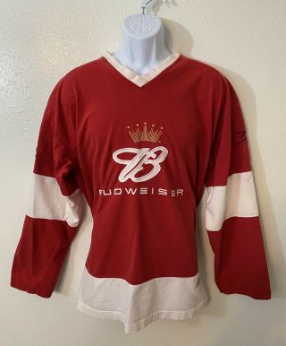 Vintage Budweiser Dale Earnhardt Jr.  Nascar Long Sleeve Hockey Jersey Shirt Xl