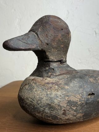Antique Vintage Carved Duck Decoy Aafa Folk Art Primitive Signed Dated 1910
