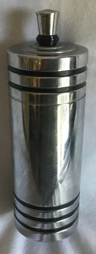 Antique Art Deco Chase Chrome Cocktail Shaker Gaiety Machine Age Skyscraper