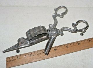 Antique English Victorian John Gilbert Silverplate Candle Snuffer Wick Trimmer