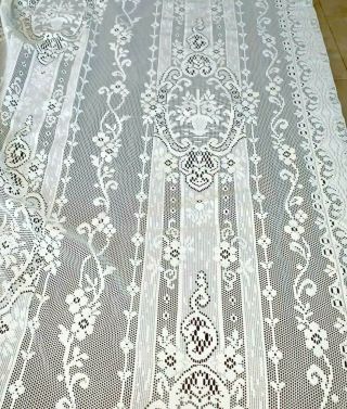 One Vintage Lace Semi - Sheer Curtain Panel White (57 " W X 60 " L)