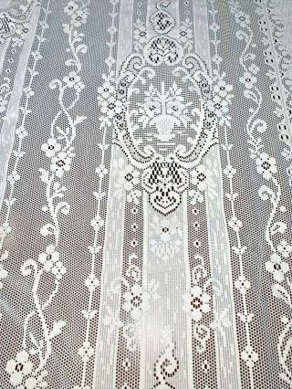 One Vintage LACE Semi - Sheer Curtain PANEL White (57 