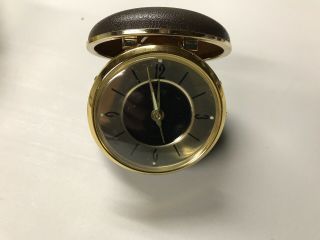 Vintage Bradley Travel Alarm Clock,  No.  4998,  Brown No T 2