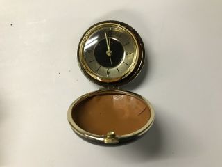 Vintage Bradley Travel Alarm Clock,  No.  4998,  Brown No T 3