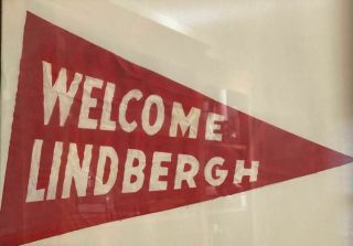 Vintage Welcome Lindbergh Pennant/flag From York City Ticker Tape Parade