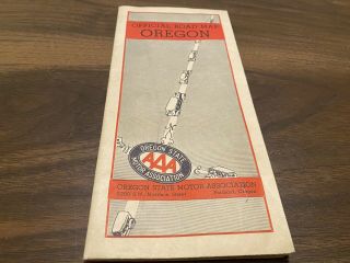 Vintage 1936 Oregon Official Highway Map (published By Aaa)