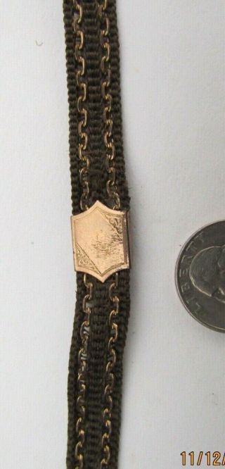 Antique Victorian Mourning Bracelet - Braided Hair & Gold Filled - No Mono - 9 " Long