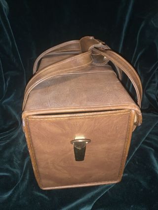 Vintage Brown Camera Bag Hard Case Shoulder Strap 2