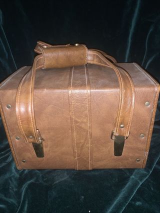 Vintage Brown Camera Bag Hard Case Shoulder Strap 3