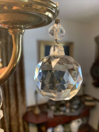 Vintage 1950’s Cut Crystal Ball For Chandelier Hanging 2”