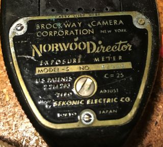 Norwood " Director " Vintage Photo Light Meter (sekonic Type,  1950s)