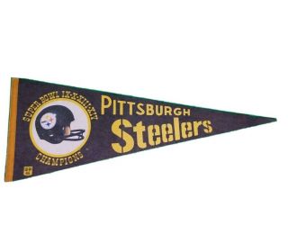 Vintage Pittsburgh Steelers Bowl Ix - X - Xiii - Xiv 1980 14 Champions Pennant